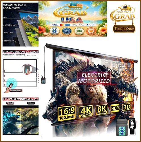 Motorized projector screen - motorized, 100