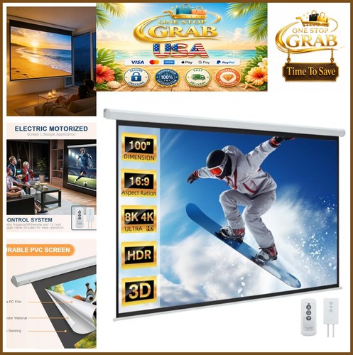 Motorized projector screen 100 - motorized,